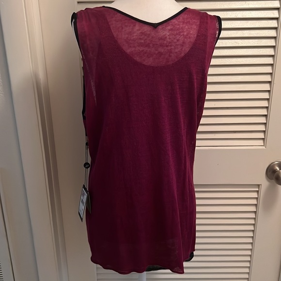 NWT Adrianna Papell Purple and Black Sheer Layer Sleeveless Tank Top size XL - Picture 3 of 10